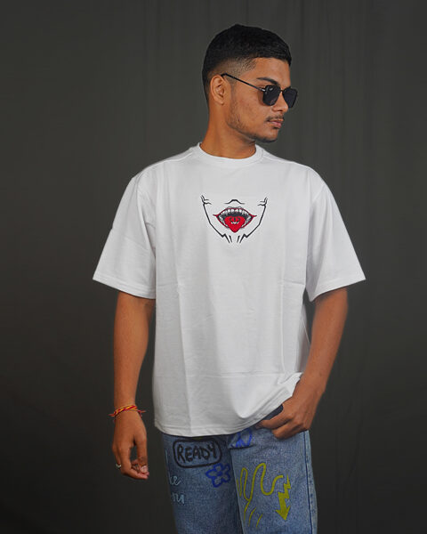 Sukuna-Inspired Oversized Embroidered Tee