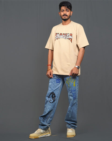HANMA – Oversized Puff Print Streetwear Tee