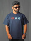 SNOWFLAKES – Akaza’s Compass Needle Oversized Embroidered Tee